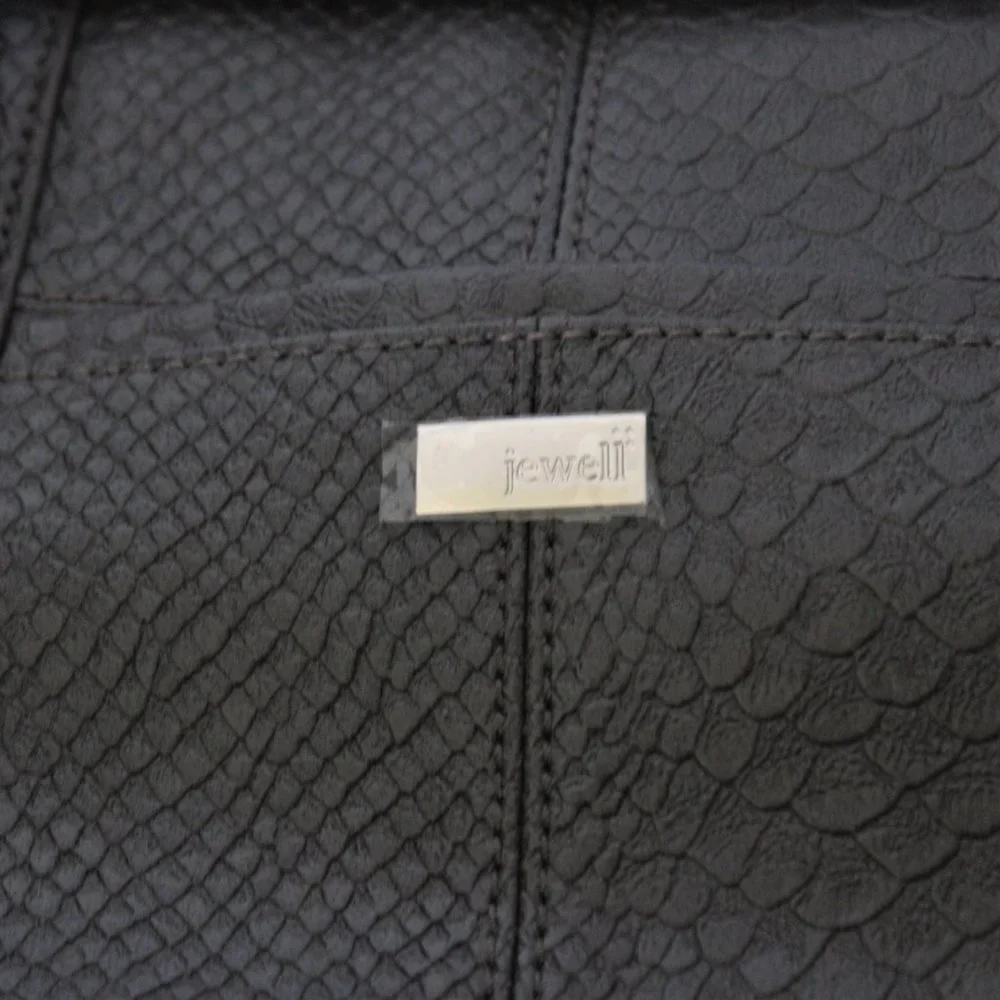 Jewel by Thirty-One NWOT Gray Reptile Embossed PU Satchel - Picture 10 of 10